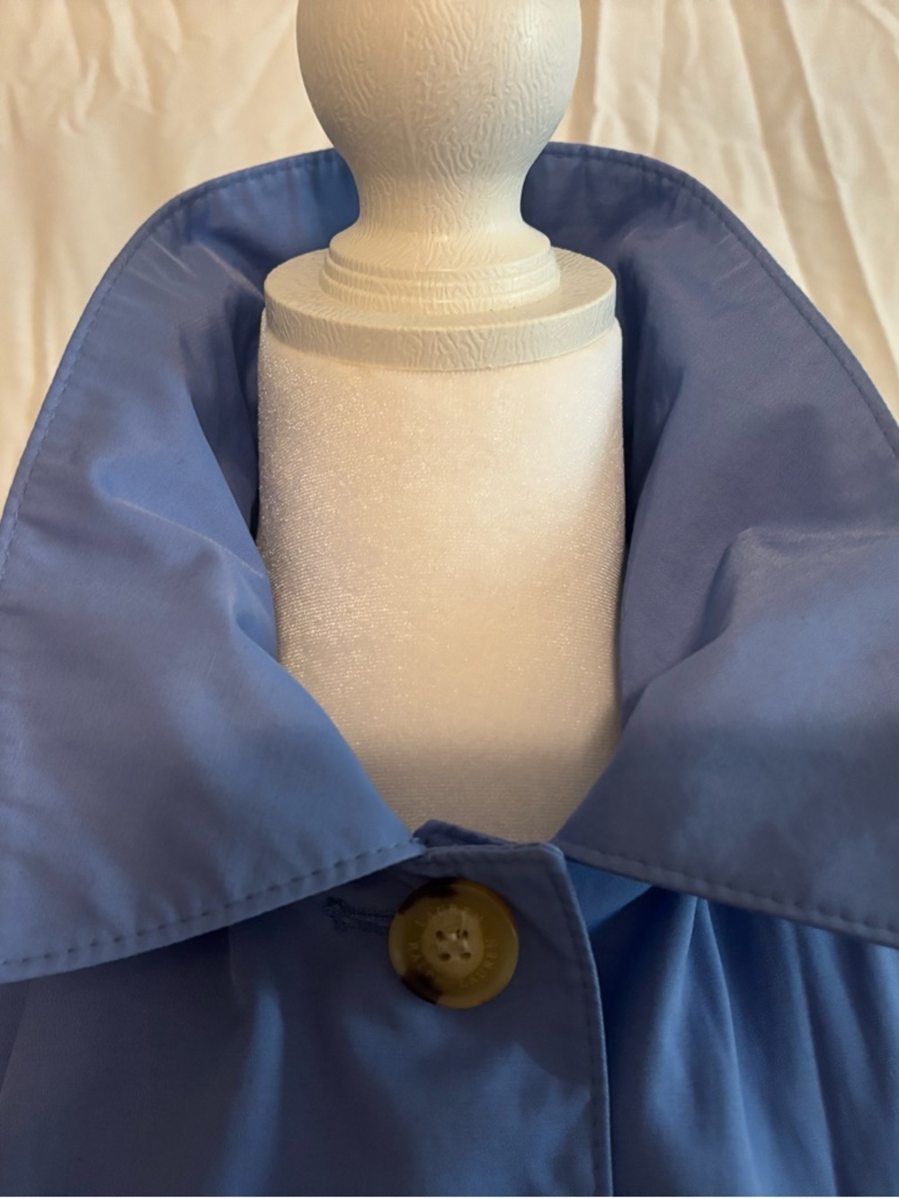 RALIH LAUREN Light Blue Women’s Single-Breasted Trench Coat Water Resistant- XL - Picture 3 of 8